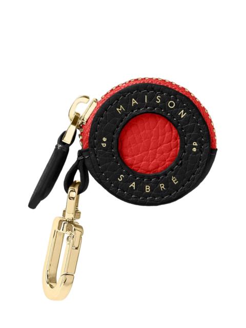 MAISON de SABRÉ MAISON de SABRÉ Leather AirTag Charm in Pomegranate Caviar at Nordstrom