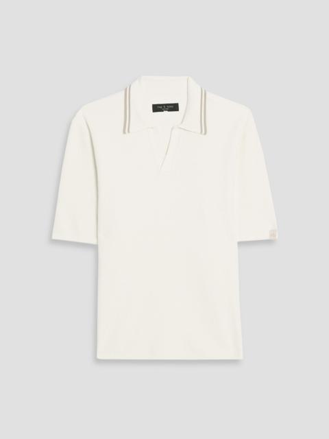 rag & bone Johnny ribbed cotton-blend terry polo shirt