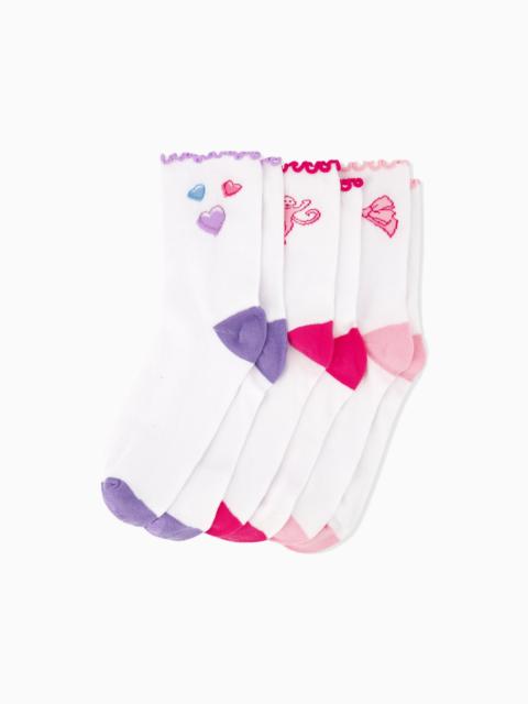 LoveShackFancy LoveShackFancy x Roller Rabbit Vintage Valentine Ruffle Sock Set