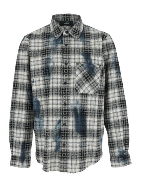 AMIRI Amiri Men Grey Shirt With Check Pattern And Logo Lettering On The Back In Flannel Man