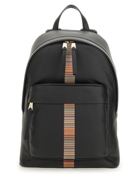 Paul Smith SIGNATURE STRIPE LEATHER BACKPACK