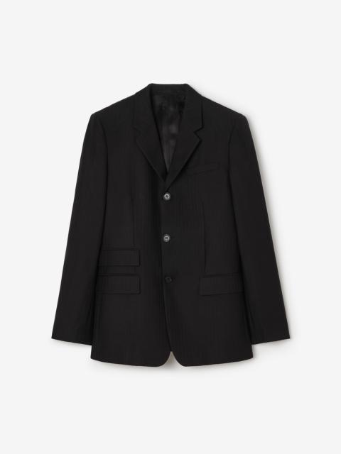 Burberry Striped Wool Mohair Tailored Jacket