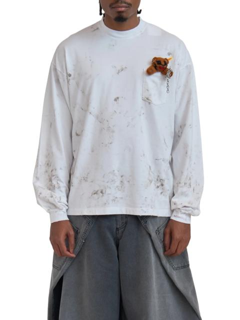 doublet Doublet Long Sleeve T-Shirt With Villain Bear White