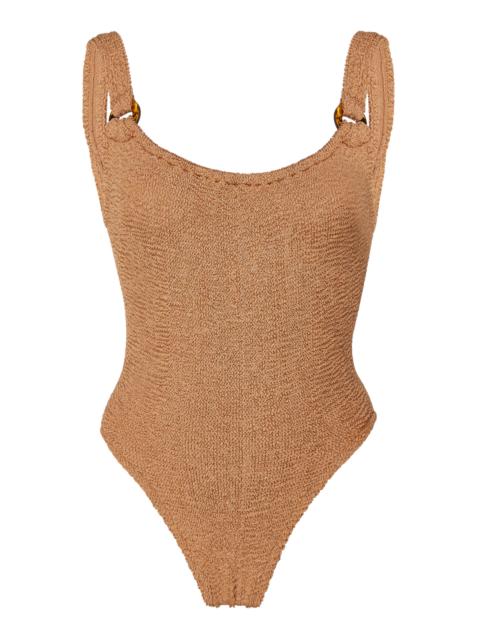 Hunza G Domino Seersucker Swimsuit brown