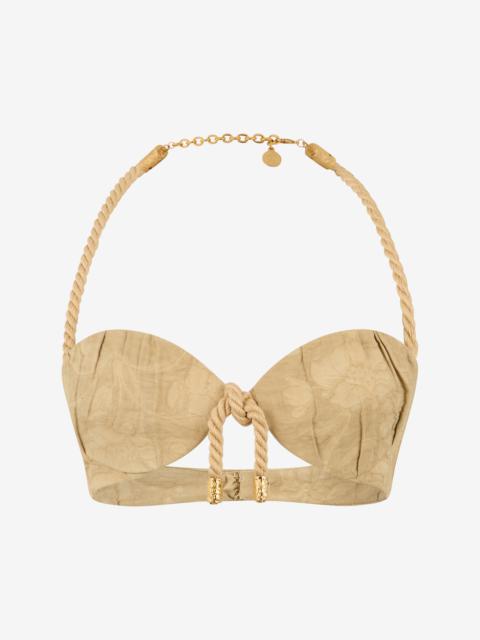 Roberto Cavalli Sand Bralette Top with Rope Detail