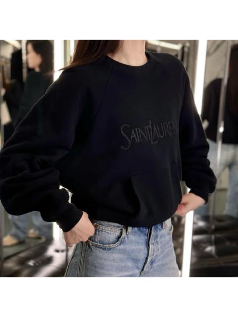 SAINT LAURENT Saint Laurent black sweatshirt with logo lettering