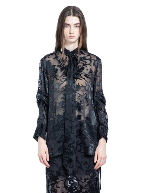 Ann Demeulemeester Dien Standard Collar Long Shirt With Foulard