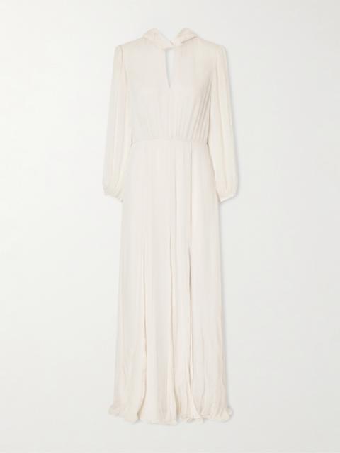 SALONI Floral-print Silk-crepon Gown