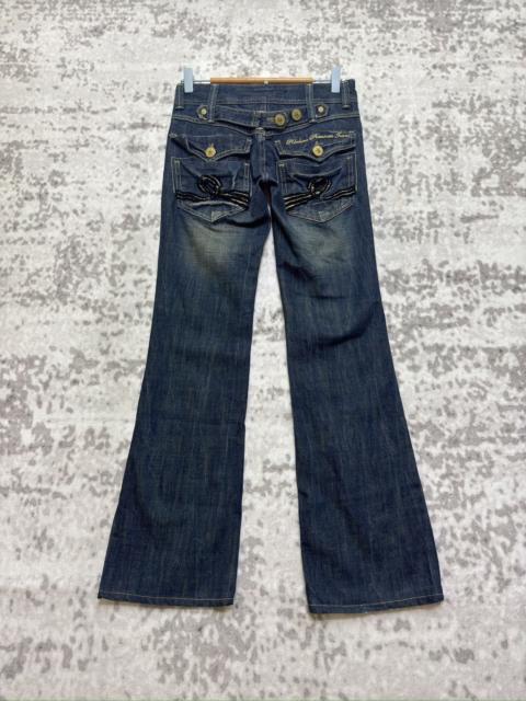 Hysteric Glamour Vintage Riobera Flared Low Rise Jeans Back Buckle Denim