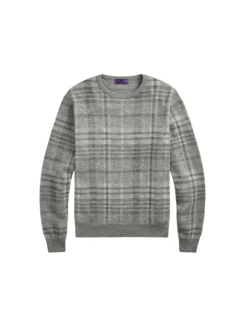 plaid crew-neck top