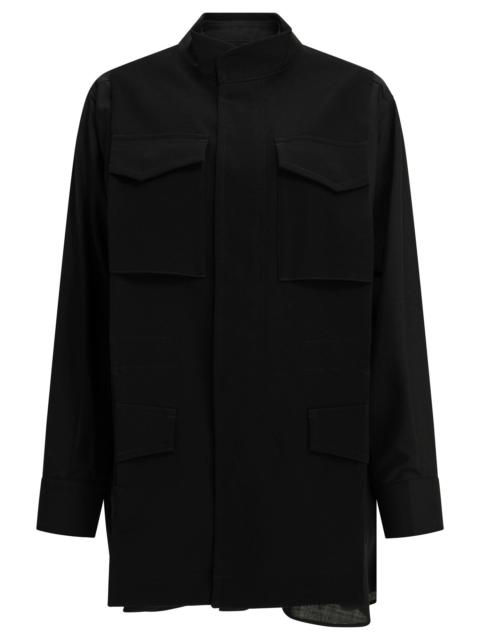 sacai Sacai Casual Crepe Satin Shirt Black