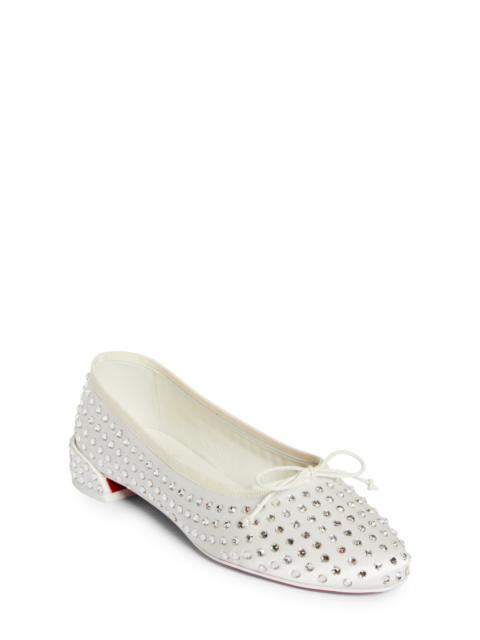 Christian Louboutin Christian Louboutin Sweetie Jane Crystal Embellished Ballerina Flat in Version Ivory at Nordstrom