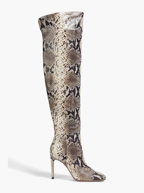 Gianvito Rossi Christina snake-effect leather over-the-knee boots