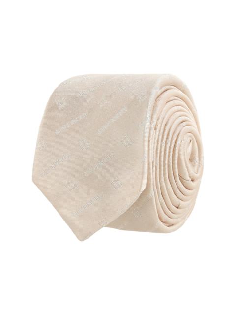 Givenchy Givenchy Diagonal Logo Silk Tie Beige