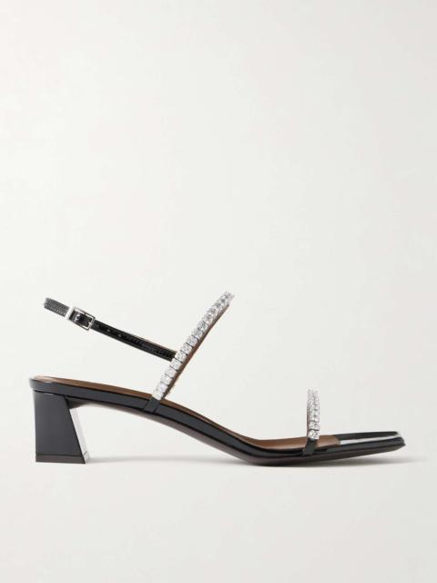 Mya crystal-embellished patent-leather sandals