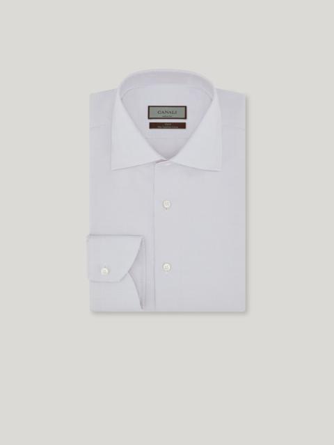 Canali LIGHT BLUE SHIRT IN MICRO-PATTERNED COTTON WITH MOTHER-OF-PEARL BUTTONS