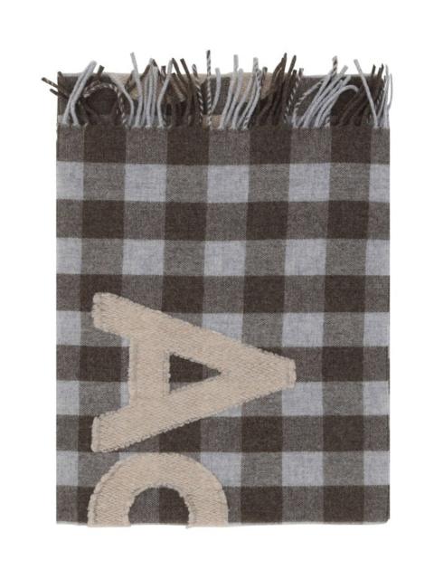 Acne Studios CHECK LOGO SCARF (BROWN/BEIGE)