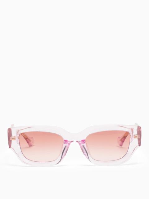 GUCCI Gucci Rectangular Pink/Transparent Sunglasses Women