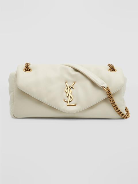 SAINT LAURENT Calypso Small YSL Shoulder Bag in Smooth Padded Leather