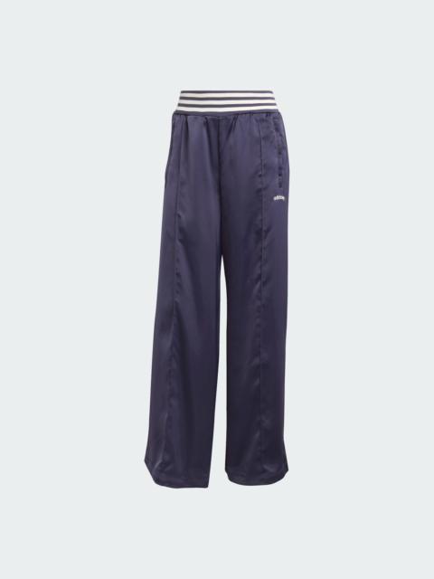 Striped Rib Wide Leg Track Pants