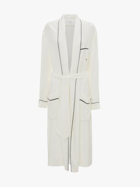 Victoria Beckham Pyjama Robe In Ivory Monogram