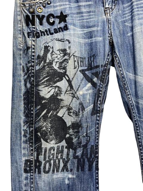 Other Designers 🔥Vintage EVERLAST NEW YORK CITY FIGHTLAND Distressed Denim