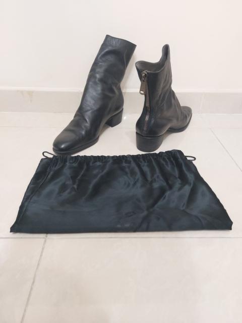 SAINT LAURENT Guidi Back Zip Black Leather 40mm Ankle Boots
