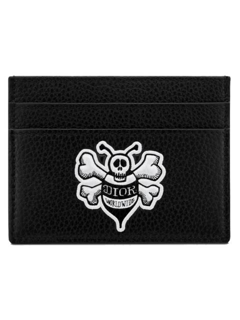 Dior Dior And Shawn Card Holder Bee (4 Card Slot) Black