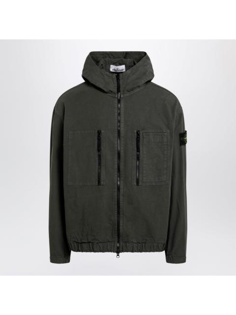 Stone Island Stone Island Anthracite Grey Cotton Zip-Up Jacket Men