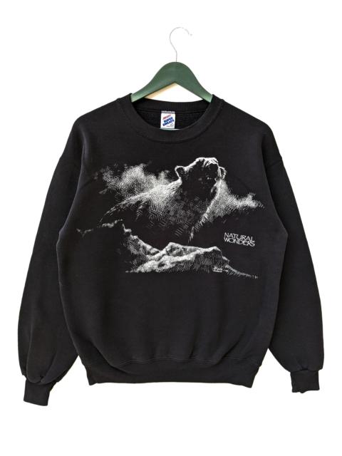 Other Designers Habitat - RARE💥92 Harlequin Grizzly Bear Print Sweatshirt