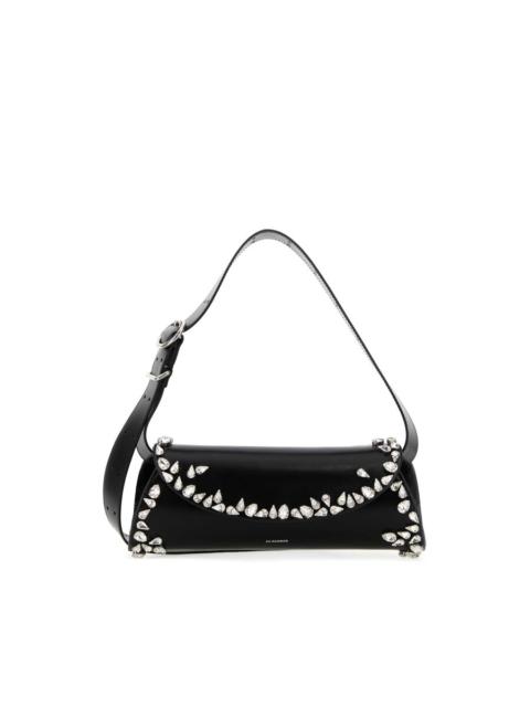 Jil Sander Jil Sander Black Leather Small Cannolo Crossbody Bag