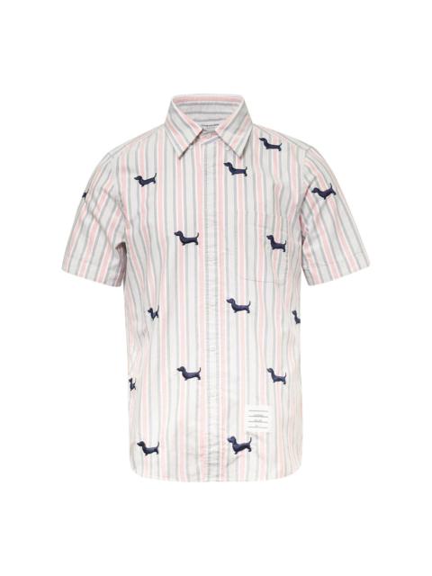 Thom Browne Straight Fit Button Down Short Sleeve Shirt