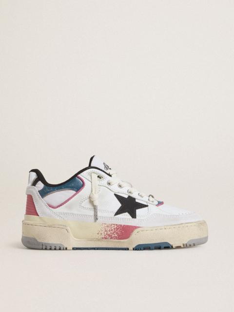 Golden Goose Women's Forty2 with black star and silver foiled leather heel tab