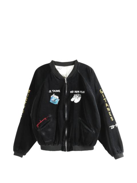 Paly Paly Hollywood Embroidered Velvet Bomber Jacket