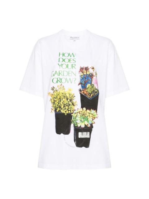 JW Anderson Flower Pot-Print Cotton T-Shirt