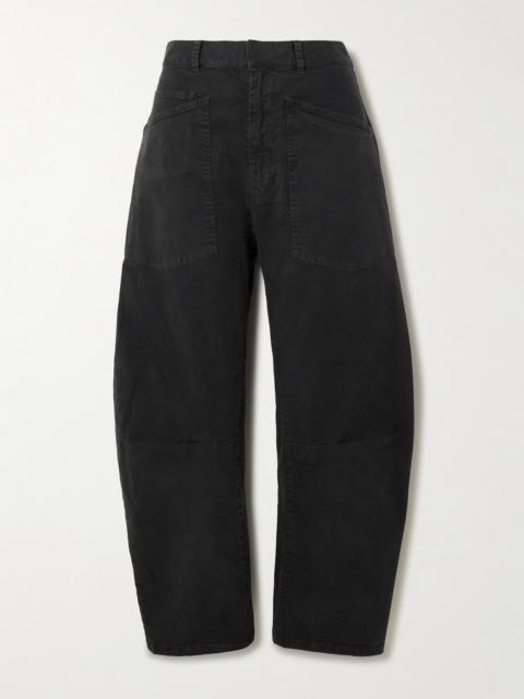 NILI LOTAN Shon Cotton-blend Twill Barrel-leg Pants