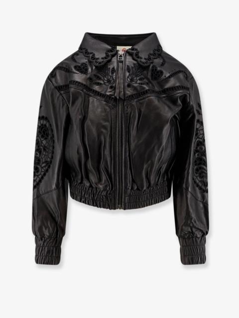 FARM RIO Farm Rio Richilieu Heart Leather Jacket