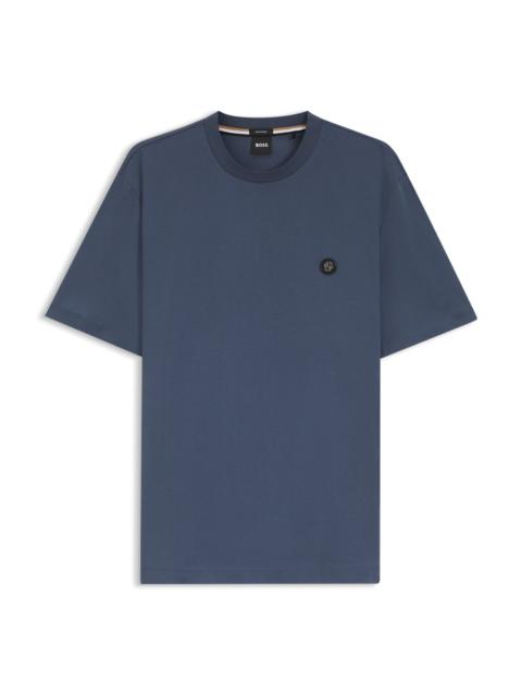 BOSS MERCERIZED-COTTON T-SHIRT WITH DOUBLE B MONOGRAM