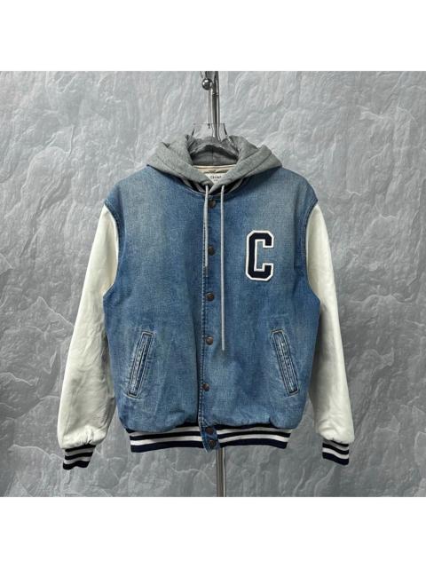 Louis Vuitton Celine hooded denim jacket with logo