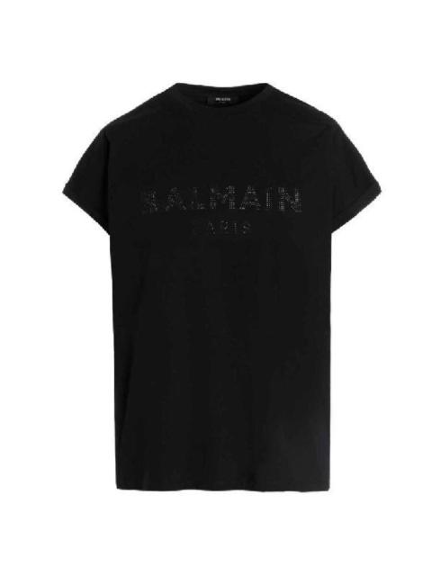 Balmain Balmain Logo Print Cotton T Shirt