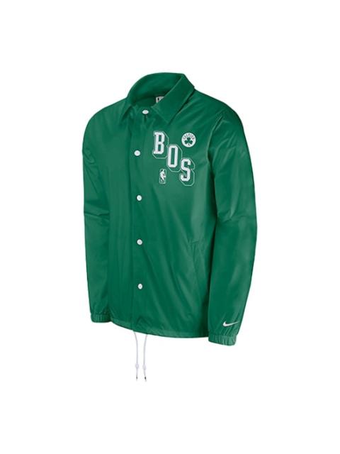 Nike Men's Nike NBA Boston Celtics Alphabet Printing logo Sports COACH Jacket Alfalfa Green DB1432-312