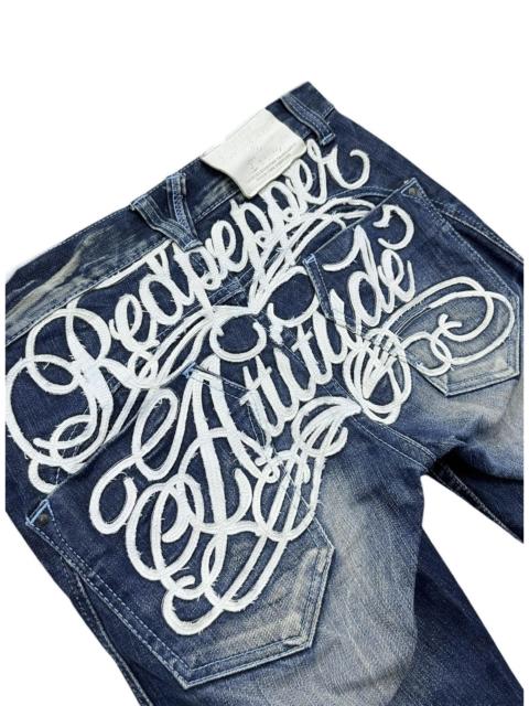 Other Designers Red Clouds Collective - 🔥Vintage RED PEPPER ATTITUDE Big Spellout Studded Gemstone