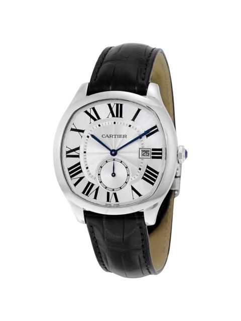 Pre-owned Cartier Drive De Cartier Silvered Flinqué Dial Men's Watch WSNM0004