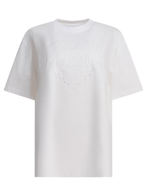 GANNI Ganni Cotton T-shirt With Logo