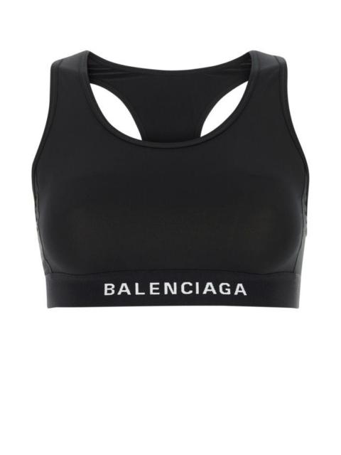 Balenciaga Woman Black Stretch Polyester Top