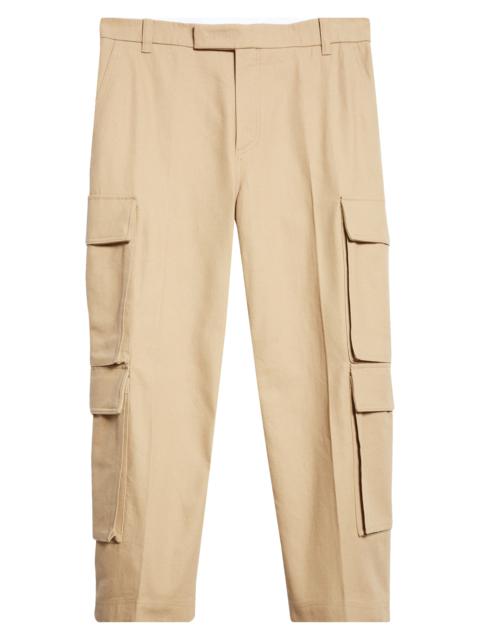 Thom Browne Thom Browne Washed Cotton Utility Chino Cargo Pants in Camel at Nordstrom