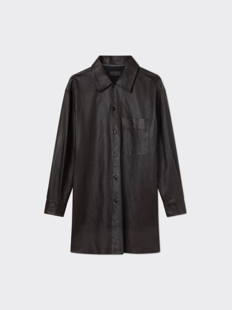 Lemaire Leather side-slits shirt