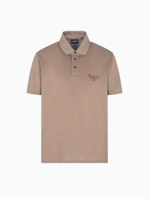 EMPORIO ARMANI PIQUÉ JERSEY POLO SHIRT WITH EAGLE PATCH