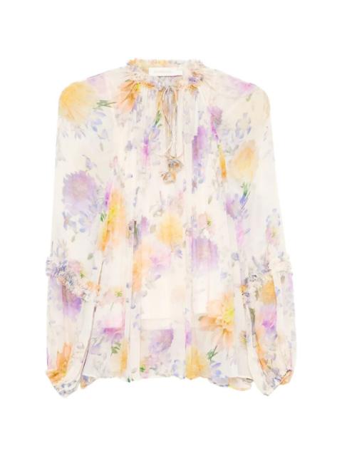 Zimmermann `Luna` Ruffle Billow Blouse