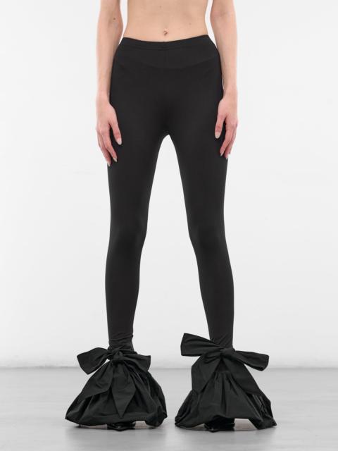 VAQUERA Black Nylon Flared Bow Leggings